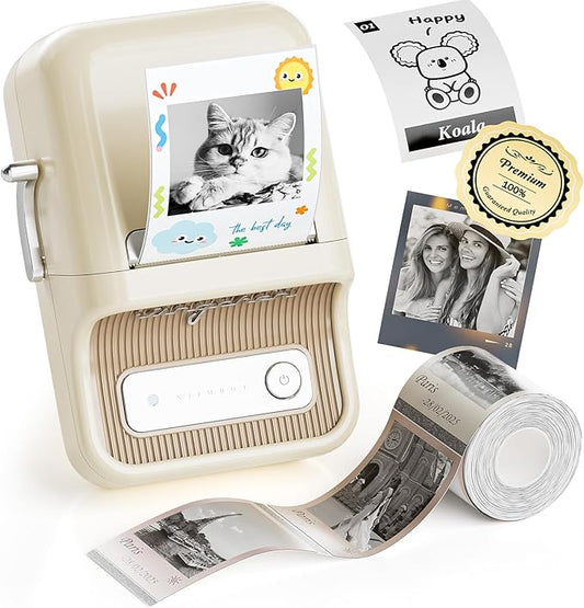 NIIMBOT Sticker Printer, B21 Pro Portabel Sticker Maker, Bluetooth Label Maker, 300DPI HD Label Printer for Photos, Notes, Study Graphics, Memo Maker,50x30mm Label,230Pcs(White)