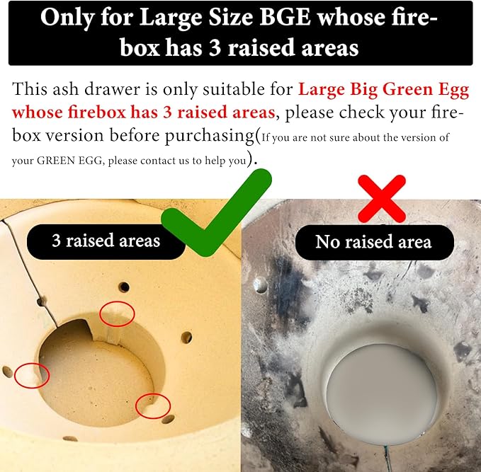 Upgrade Slid Out Ash Drawer for Big Green Egg Accessories Ash Tool, Ash Drawer for Large Big Green Egg Only, Green Egg Replacement Parts Ash Clean Tool, Stainless Steel(New Version)