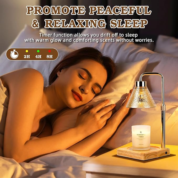 Modern Candle Warmer Lamp, Dimmable Candle Lamp Warmer with Timer, Birthday Gifts for Women Who Have Everything, Christmas Gifts for Mom, Adjustable Men's Candle Lamp, Cozy Living Room Bedroom Decor