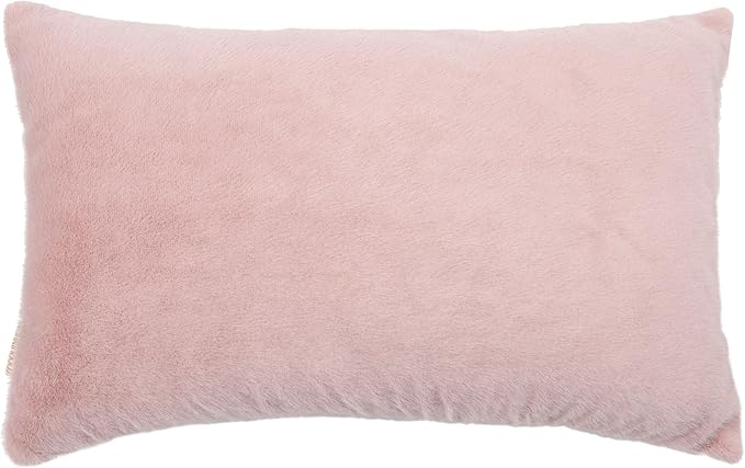 Faux Fur Merry Christmas Pillow Covers 18x18,Gold Embroidered Throw Pillow Covers Christmas Decorations Holiday Pillows for Home Couch,Pink Blush/Gold