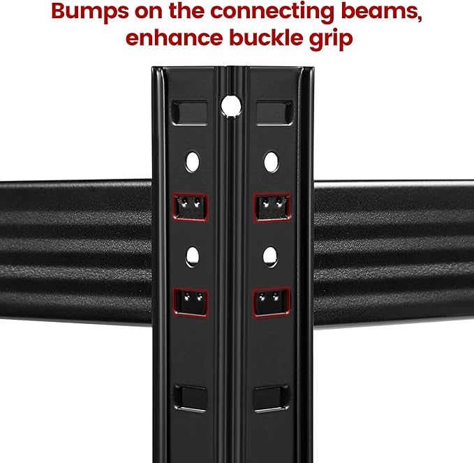 Yaheetech Standing Shelf Units, 5 Tier Storage Shelf, Heavy Duty Shelving, Adjustable Garage Shelves, Utility Rack Shelf Unit, Basement Warehouse Shed, 35.5" Wx 16" D x 71" H - Black