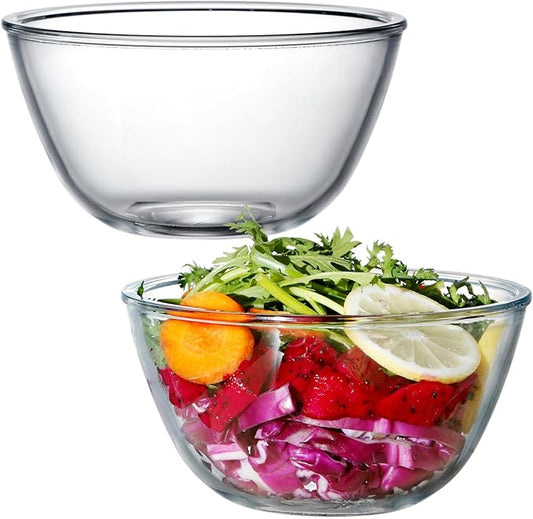 NUTRIUPS Glass Bowls Set Cereal Bowl Glass Salad Bowls Small Bowl for Kitchen (30oz-set of 2)