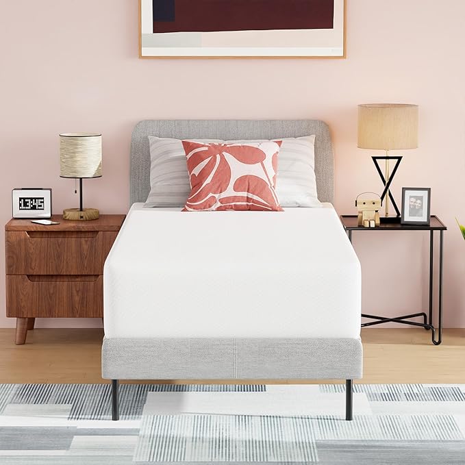 PayLessHere 12 Inch Gel Memory Foam Mattress Medium Firm Mattresses CertiPUR-US Certified Bed-in-a-Box Pressure Relieving Twin XL Size,Fiberglass Free，White