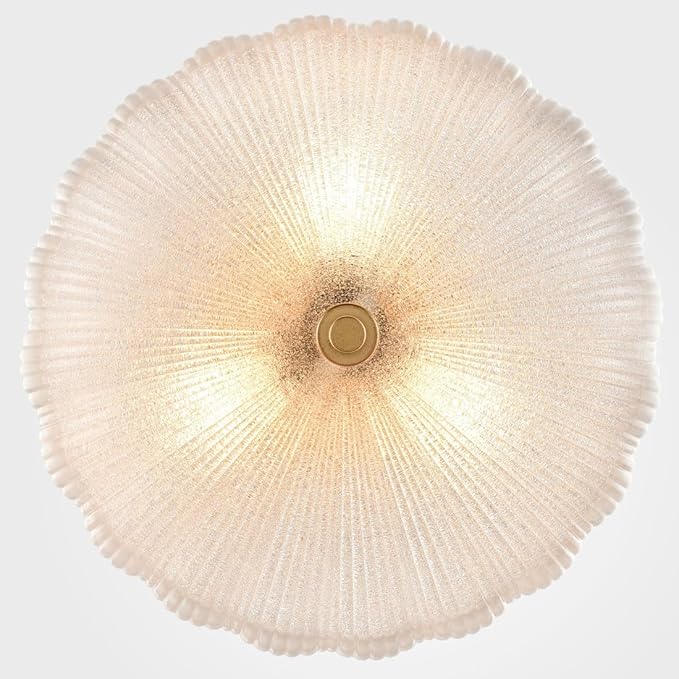 DIRYZON Modern 3-Light Ceiling Light Fixture,Brass Hallway Light Fixtures Ceiling,Semi Flush Mount Ceiling Light with 12 Inch Fine Sand Glass for Kitchen Living Room Bedroom