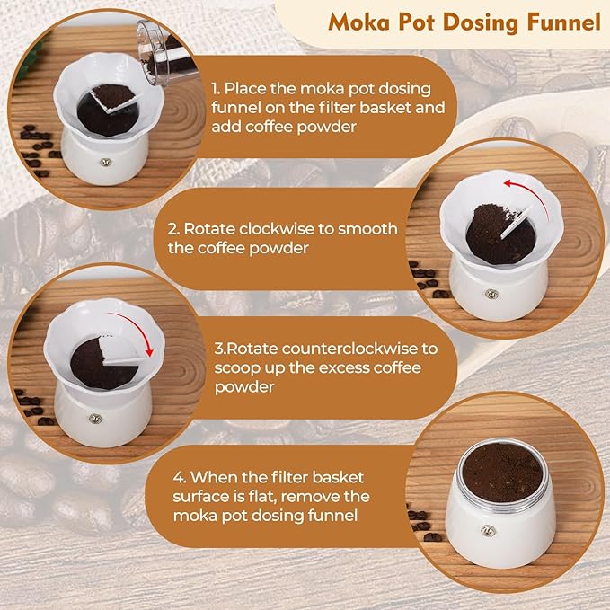 7-in-1 Aluminum Moka Pot Set with Electric Stove Hand Grinder Moka Dispenser Classic Stovetop Espresso Coffee Maker 150ml 5oz Mocha Express Portable Camping Travel Cafe Makers 3 Cup