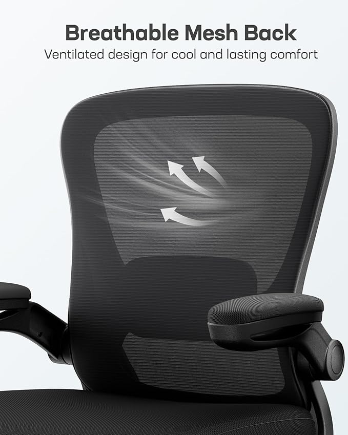 Marsail Office Chair Ergonomic Desk Chair with Adjustable Lumbar Support Breathable Mesh Computer Chair Executive Rolling Swivel Comfy Task Chair for Home Office Gaming