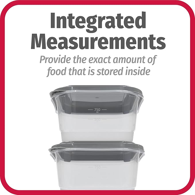 GoodCook EveryWare 34-Piece BPA-Free Plastic Food Storage Containers with Lids (Set of 17), Clear/Grey