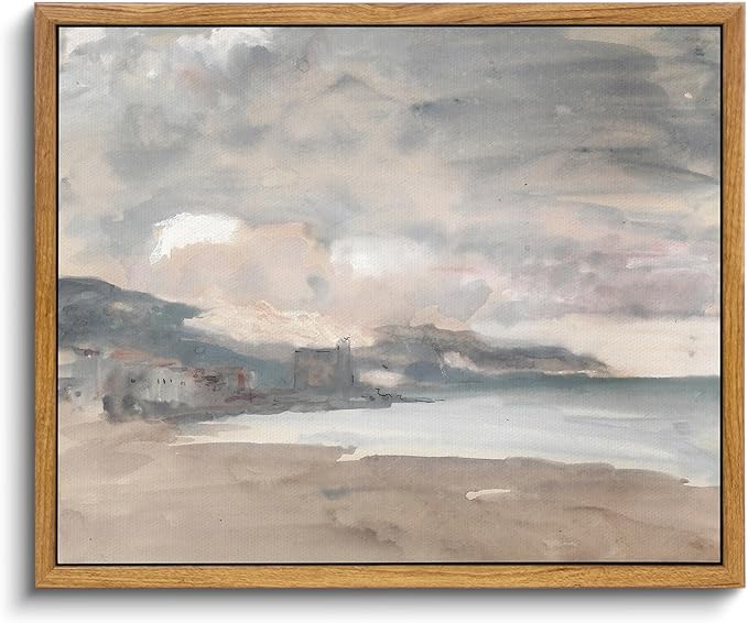 InSimSea Framed Wall Art for Living Room Vintage Decor Coastal Seaside Landscape Abstract Canvas Prints Wall Decorations 9x11in