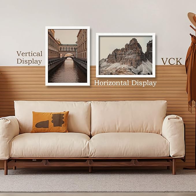 VCK 18x24 Poster Frame Set of 4 - White, Gallery-Quality Wood Picture Frames, 1.1-Inch Wide Border, Polished Plexiglass, Vertical or Horizontal Wall Display for Photo/Art/Prints, White