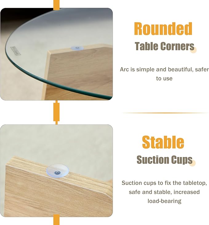 41" Oval Glass Coffee Table with Tempered Glass Top and MDF Base, Diagonal Fan-Shaped Tray Design Table Leg Simple & Modern Center Table for Living Room Office Apartment Wood