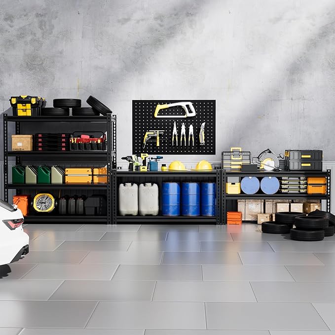 4-Tier 40" W X 20" D X 60" H Storage Shelves 2500LBS Garage Shelving Metal Storage Shelf Adjustable Metal Racks with Shelves Heavy Duty Shelving Units and Storage Utility Shelf