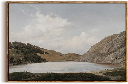 InSimSea Framed Canvas Wall Art Vintage Decor, Lakeside Nature Scenic Wall Decorations for Living Room, Large Prints, Wilderness Country Farmhouse Wall Art, Bathroom Art Wall Decor, 20"x30"