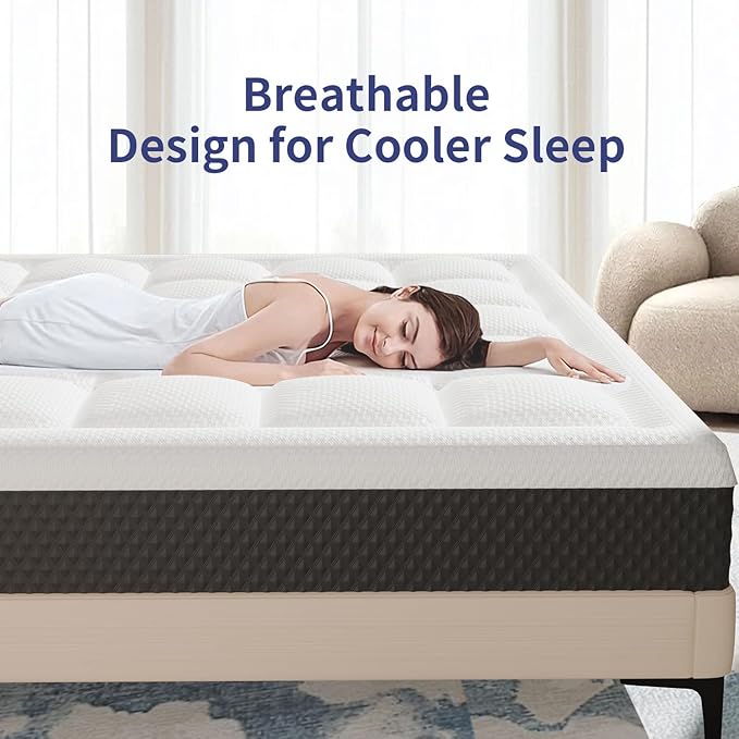 10 inch Queen Size Memory Foam Mattress in a Box – Cooling Gel‑Infused Foam, Pressure‑Relief Comfort, Fiberglass-Free, CertiPUR‑US® Certified