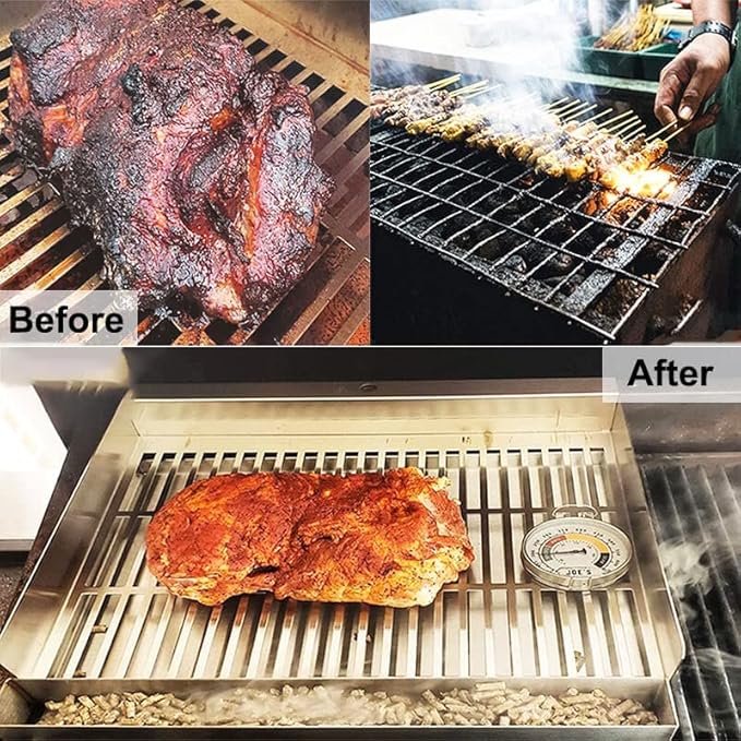 Wood Grill Scraper, Grill Scraper for Outdoor Grill, Wooden Grill Scraper with Long Handle, Grill Brush Barbecue Cleaning Tools for Grill Grates, Outdoor BBQ