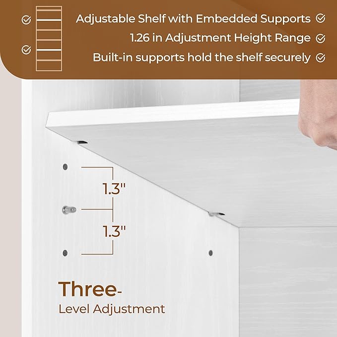 Yaheetech 7-Tier Open Bookcase and Bookshelf, Modern Simple Floor Standing Display Storage Shelves with Top Open Compartment for Home Office, Living Room, Bed Room - White