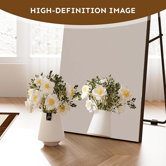 56x18 Frameless Full Length Silver Coating Mirror w/Distortion Free, HD Reflection &Anti Desilvering, Tempered Glass & Shatter Proof Film Doubling Safety, Easy Setup w/Stand, Wall/Standing