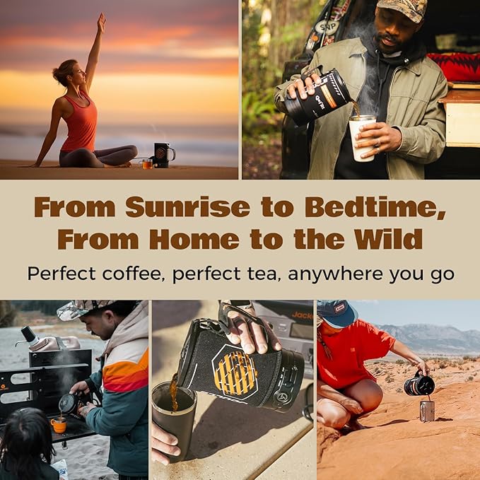 Percolator Coffee Pot Electric,Boil Water & Brew Tea 2-in-1,3 Cup Coffee Maker,Portable Tea Kit for Camping,Travel