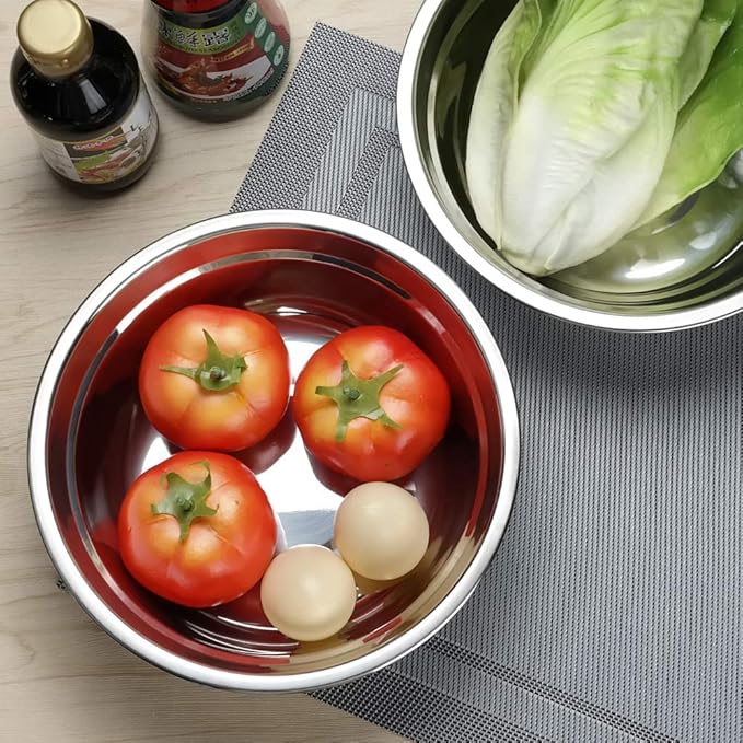 Begale 4-Pack Stainless Steel Mixing Bowls, Metal Prep Bowls