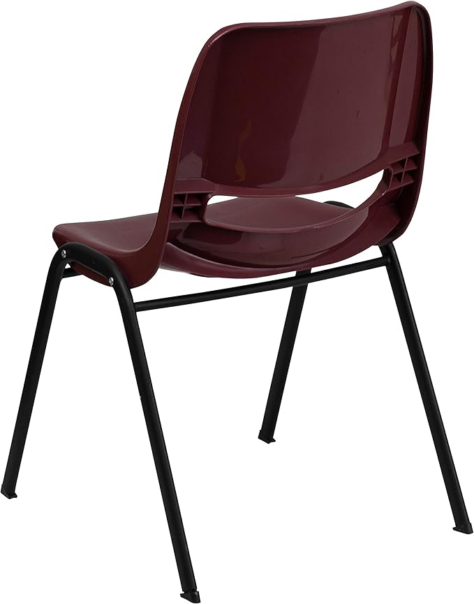 EMMA + OLIVER Burgundy Ergonomic Shell Student Stack Chair - Classroom/Guest Chair