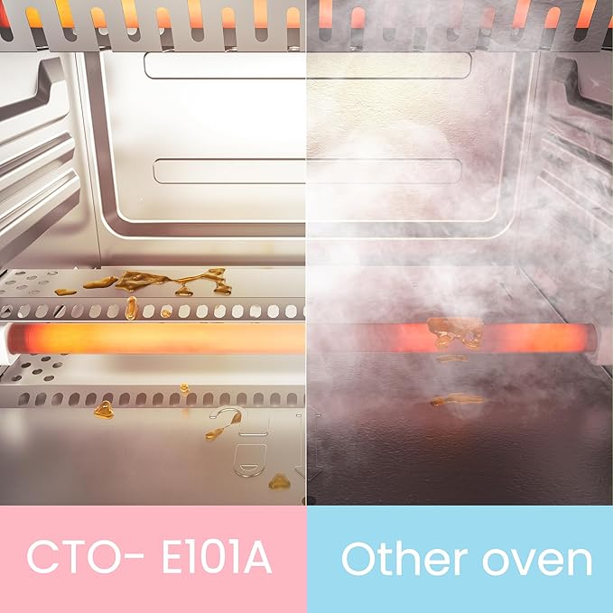 COMFEE' Countertop Oven, Small Toaster Oven Combo 4 slice, Mini Oven for 9" Pizza, Compact Oven, Bake, Broil, 950W, White, CTO-E101A(WH)