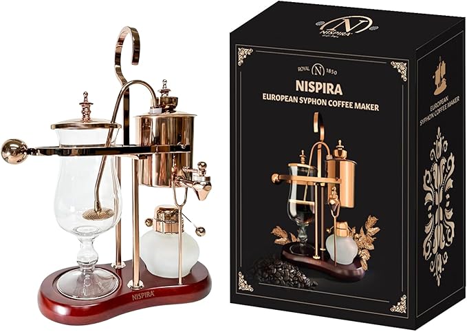 Nispira Belgium Royal Family Balance Syphon Unique Gravity Vintage Coffee Maker Vacuum Brewing System Copper 500 ml