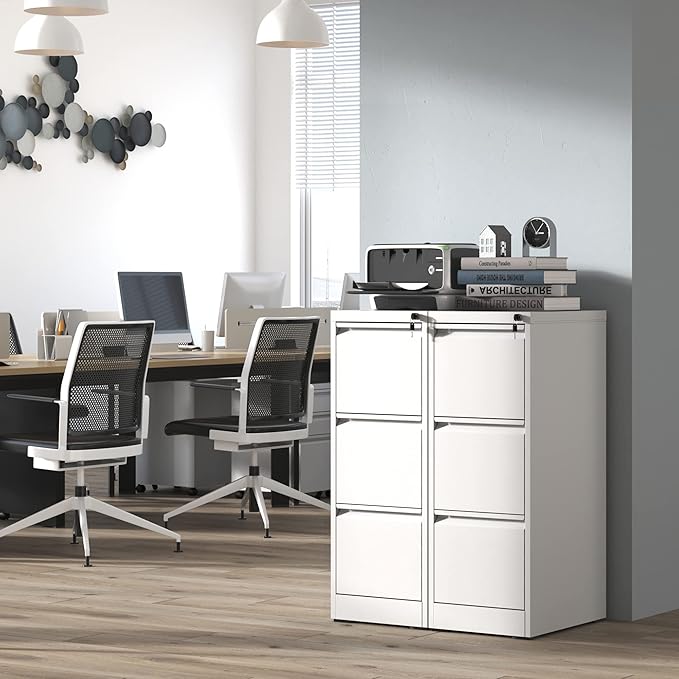 3 Drawer File Cabinet with Lock,Metal Filing Cabinets for Home Office,Steel Vertical File Cabinet,Heavy Duty Metal Storage Cabinet for A4/Letter/Legal Size Files,Assembly Required