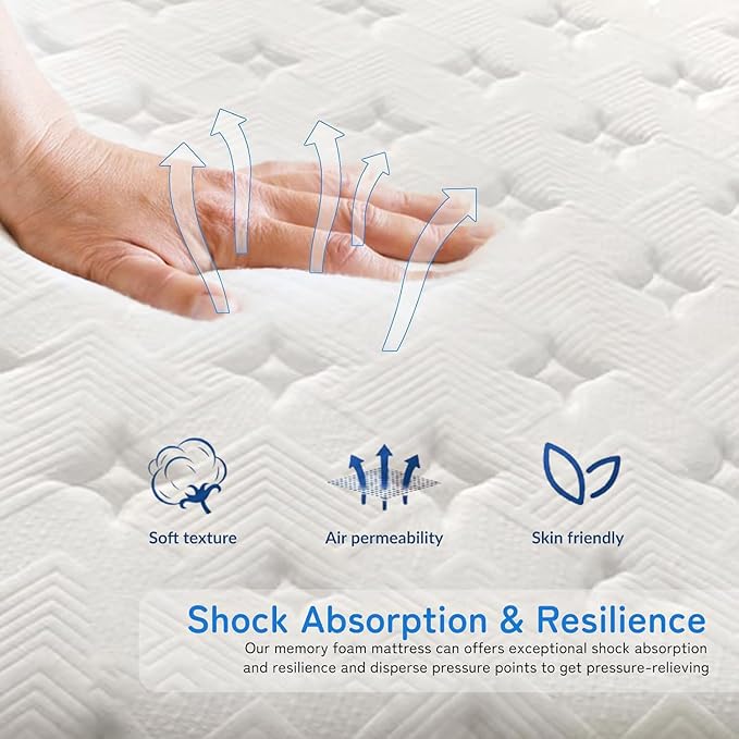 Twin Mattress, 8 Inch Twin Size Mattresses, Medium Firm Memory Foam Mattress Pocket Springs for Back Pain Relief & Motion Isolation, CertiPUR-US Certified with 365-Night Trial