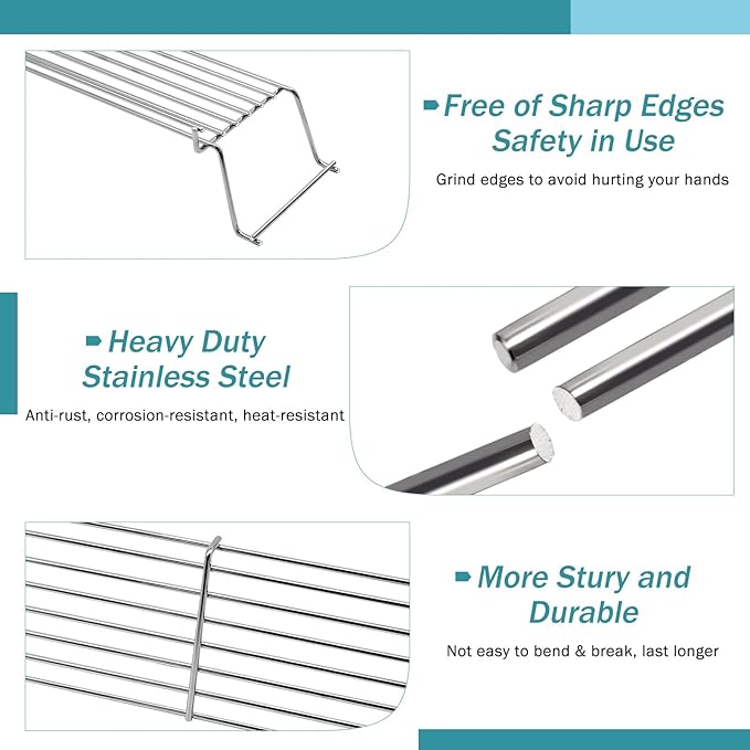 Criditpid Grill Replacement Parts for Weber Genesis 300 Series, 7620 Flavorizer Bars, 7622 Heat Deflector, 7528 Grates & 65054 Warming Rack Kit for Weber 310 S310 E320 E330 S330 EP310 Grill
