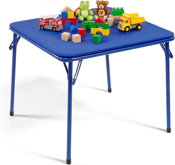 HealSmart Folding Table for Kids, Toddler Table with Padded Top - Foldable, Portable, and Durable Design, Ideal for Playtime, Crafts, and Activities, Compact and Easy Storage Solution, Blue