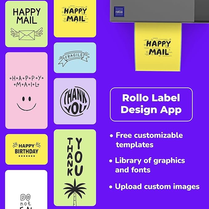 Rollo USB Shipping Label Printer - Commercial Grade 4x6 Thermal Label Printer for Shipping Packages - High Speed Custom Sticker Label Maker for Small Business - Supports Windows & Mac