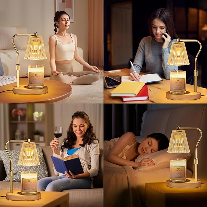 Candle Warmer Lamp with Timer and Dimmer, Candle Warmer Adjustable Height for Mom Birthday Gifts, Electric Wax Melt Warmer for Scented Jar Candles Home Decor