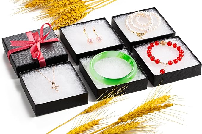 GEFTOL Jewelry Gift Boxes 96 Pack 3.5x3.5x1 Inch Cardboard Jewelry Boxes,Small Gift Boxes for Jewelry Earrings Necklaces Handmade Bangles Bracelets(Black)