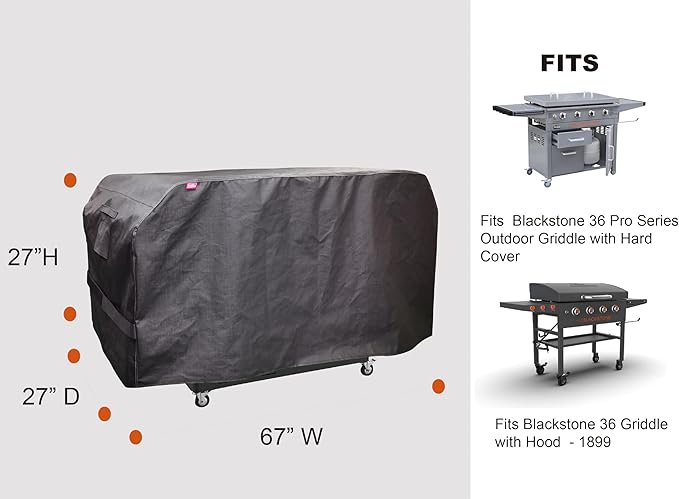 RPET Fabric Cover for Flat Griddle Cover, Black； Fit 36" griddles Similar blackstone1528