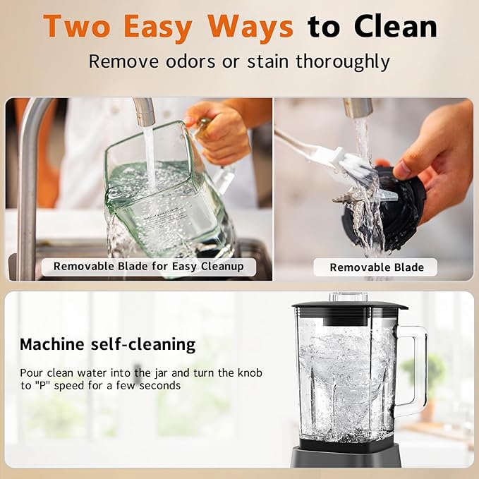 Blender for Shakes and Smoothies With 54oz Glass Jar, 4 Speed Settings, Countertop Blender for Frozen Fruit Drinks, Smoothies, Sauces, 750 Watts, Gray