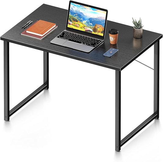 Coleshome 32 Inch Computer Desk, Modern Simple Style Desk for Home Office, Study Student Writing Desk, Black
