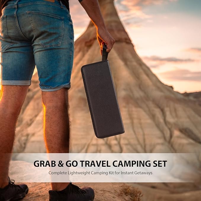 MOSFiATA Kitchen knives set with Carry case Bag,Stainless Steel Chefs Knife Set with Knife Sharpener Rod,Japanese Santoku Knives Set with ABS Handle for Outdoor Travel Camping BBQ