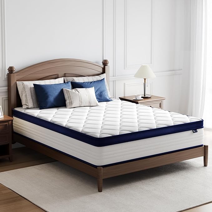Avenco Queen Mattress, 14 inch Queen Size Mattress with Smarts™ Coil Individual Pocket Spring for Silent Sleep and Strong Edge Support, CertiPUR-US Certified, Mattresses in a Box
