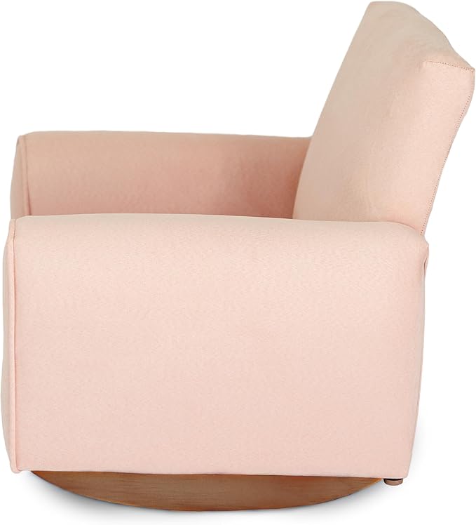Toddler Personalized Armchair, Kids Upholstered Rocking Chair with Personalization, Toddler Chair with Personalized Name, Comfy Child Armchair, (Blush Suede, Rockers)
