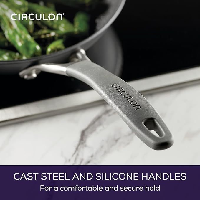 Circulon A1 Series with ScratchDefense Technology Nonstick Induction Frying Pans/Skillet Set, 8.5 Inch and 10 Inch - Graphite, Skillet Set (8.5" & 10")