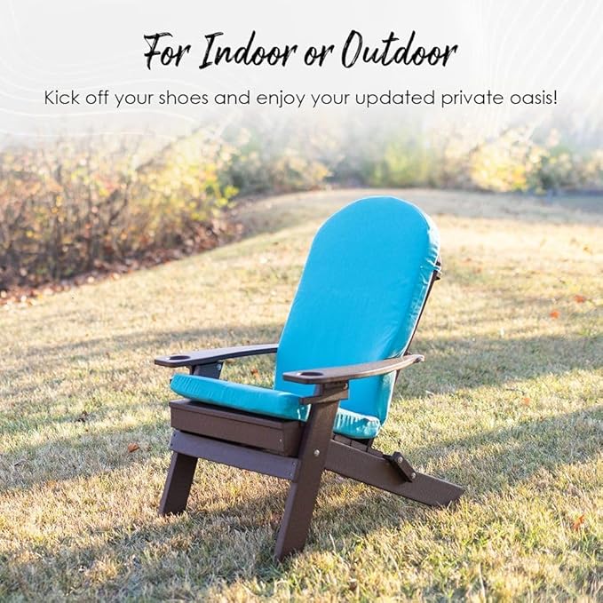 RSH DECOR: Tufted Adirondack Chair Cushion | 42.5” x 21” | All-Weather Spun Fabric | Water and Fade-Resistant | Outdoor Cushion for Patio Furniture | Floral Blooms Pink