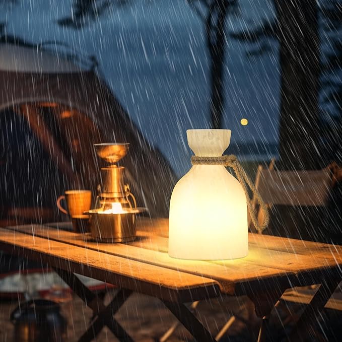 uuffoo Portable Led Lamp Waterproof, Led Camping Lantern Light with Handle, Rechargeable Night Lights with Multi-Color & Warm White Modes, Indoor/Outdoor Lamps for Patio, Tent, Bedroom, Garden