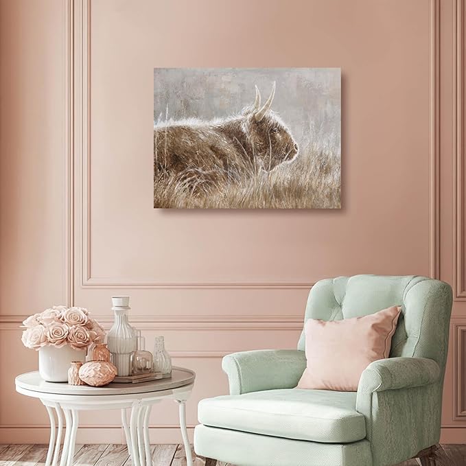 VAYIMDH Brown Wall Pictures Vintage Wall Print Animal Wall Hangings Decor 12"x16" Wall Art for Bathroom Decor Artwork for Bedroom