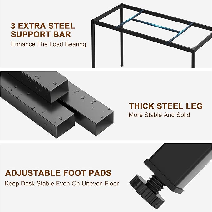 Need 70.8 Inch Executive Office Desk, Large Stylish Computer Desk, Simple Study Writing Desk, Workstation Business Furniture for Home Office, Rustic Brown