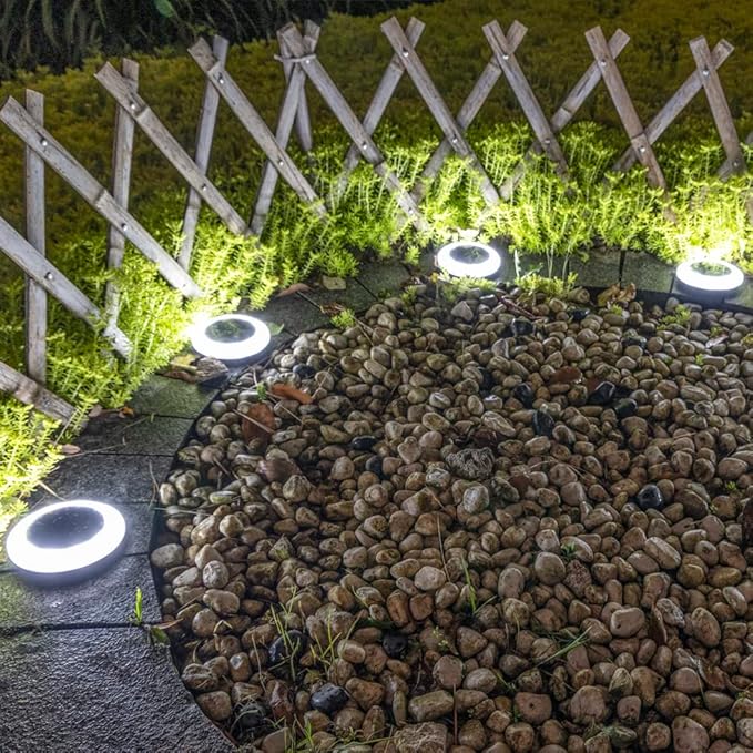 4 Pack 20 Lumens Colorful Solar Ground Lights,Pool Lights Solar Powered with Colorful & White LEDs for Pool Area, Ground, Pathway, Yard, Patio, Lawn and Garden