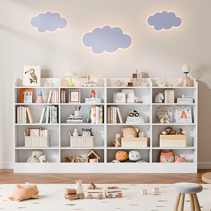 Cozy Castle Toy Storage Organizer, 5 Tier Kids Bookshelf, 10 Cube Toddler Bookcase Storage Cabinet for Playroom, Kids Room, Living Room, Nursery, Cubby, Kindergarten (White)