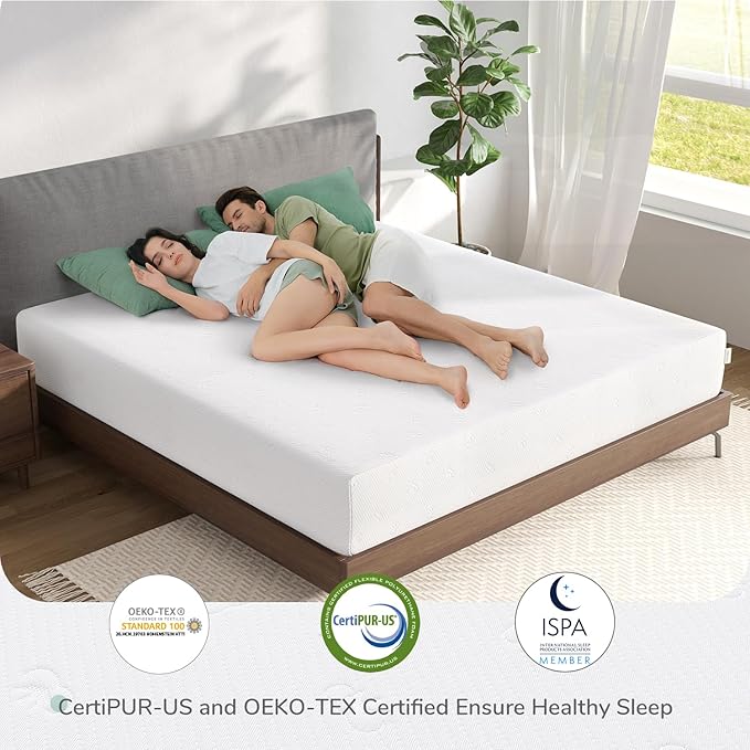Novilla Queen Mattress, 10 Inch Memory Foam Mattress Queen Size with Comfort Foam for Pressure Relief & Cool Fresh Sleep,Removable Washable Cover, Memory Foam Mattresses, Medium Firm