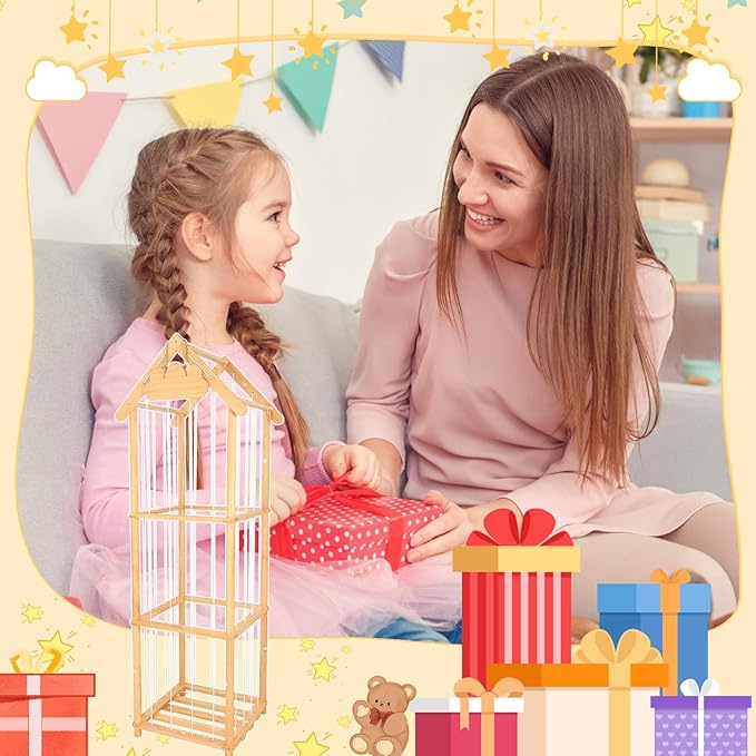 HOMIEE Stuffed Animal Storage Organizer, Wood Stuffed Animal Zoo Toy Holder for Kids Playrooms, Bedrooms, Nursery Room