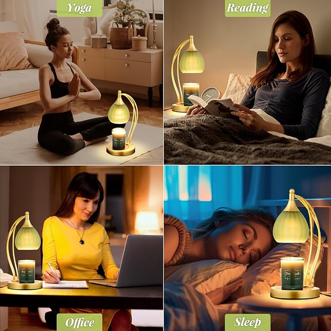 Candle Warmer Lamp, Electric Candle Warmer with Timer Dimmer - Candle Lamp Warmer for Scented Jar Candles, for Housewarming Gifts New Home Decor (Green)