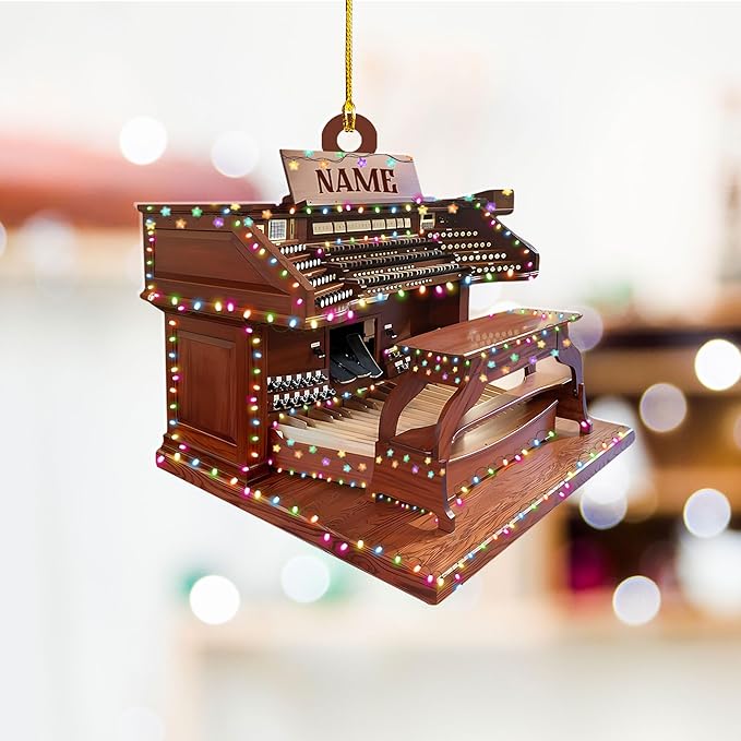 Mostefy Personalized Organ Christmas Ornament 2025, Custom Name Musical Instrument Holiday Decoration, Unique Pipe Organ Keepsake Gift for Musicians & Music Lovers (Organ1)
