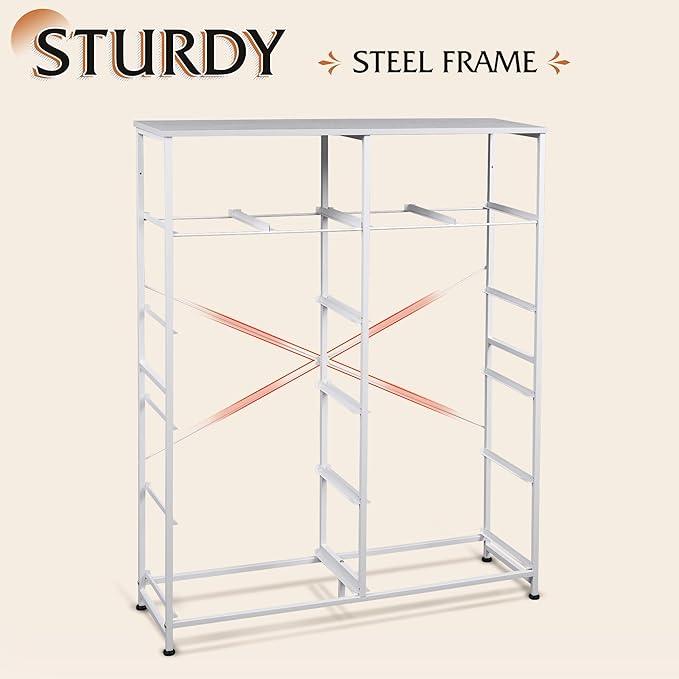 WLIVE Storage Organizer Unit with 12 Fabric Bins, Storage Drawers Organizer with Steel Frame, Tall Storage Tower Organizaton for Living Room, Hallway, Office, White